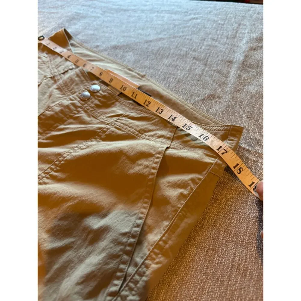 ExOfficio Insect Shield Women’s Khaki Travel Hiking Pants Size 10 Snap Hem
